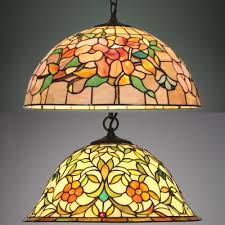 Vintage glass pendant lamp loft hanging lights bedroom dining room ceiling decoration lighting these. Dining Room Floral Theme Ceiling Pendant Stained Glass Tiffany Rustic 16 Inch Hanging Light Beautifulhalo Com