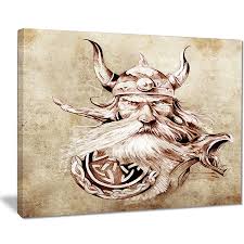 Maybe you would like to learn more about one of these? Viking Warrior Tattoo Sketch Portrait Digital Art Canvas Print