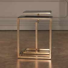 Set Of 2 C Nesting Tables Brass Modern Accent Tables Nesting Tables Black Side Table