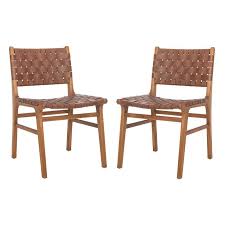 Greta Woven Leather Upholstered Dining Chair Leather Dining Side Chairs Leather Dining Chairs Solid Wood Dining Chairs