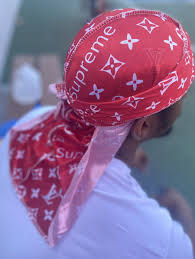 Red Lv Supreme Durag In 2020 Red Supreme Style