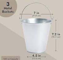 Amazon.com: Juvale Metal Bucket 3-Pack - 7 in Top Dia x 4.5 ...