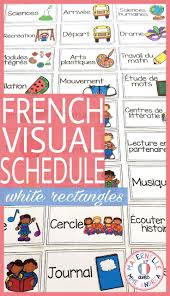 French Schedule Cards Horaire Visuel Partially Editable White Rectangles Schedule Cards Kindergarten Classroom Organization Kindergarten Goals