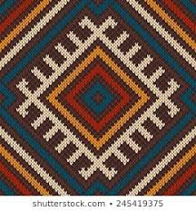 Knitted Wool Pattern In Tribal Aztec Style Seamless Background Knitting Charts Aztec Pattern Tapestry