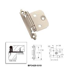 Amerock Face Mount Self Closing Hinge Satin Nickel Bpr3429g10 Self Closing Hinges Amerock Overlay Hinges