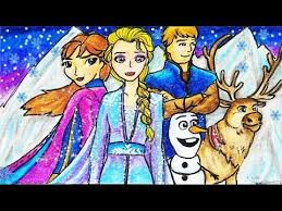 Cara Menggambar Dan Mewarnai Tema Frozen 2 Elsa Anna Olaf Kristoff Sven Yang Bagus Dan Mudah Youtube Frozen Disney Gambar Cara Menggambar