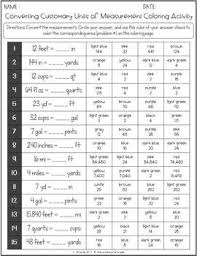 Converting Customary Units Of Measurement Coloring Activities Middle School Math Worksheets Basic Math Measurement Activities