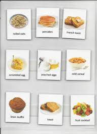 Visual Menu Example For Breakfast Laminated Menu Cards Are Organized In A Binder Healthy Breakfast Meal Prep Meal Planning Board Breakfast Meal Prep
