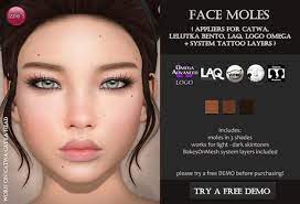 Dark marks represent the dichotomy of light and darkness, sun and moon, yin and yang. Second Life Marketplace Izzie S Face Moles