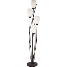 Franklin Iron Works Modern Floor Lamp 4 Light Tree Ginger Black Tulip White Cased Glass Shades For Living Room Bedroom Uplight Target