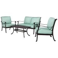 Smith Hawken Edinborough 4 Piece Metal Patio Conversation Furniture Set Patio Furniture Collection Metal Patio Furniture Furniture