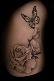 Black And White Butterfly Tattoo Meaning Resultado De Imagem Para Realistic Black And White Flower Tattoos Realistic Butterfly Tattoo White Flower Tattoos Rose And Butterfly Tattoo