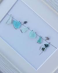 Pebble Art Wire Sea Glass Laundrylaundry Room Decor Sea Etsy Sea Glass Art Projects Beach Glass Crafts Glass Art Pictures