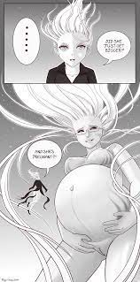 2girls belly big belly breasts comic dialogue english text female  giantess glasses macro nipples one-punch man preggosteggo pregnant psykos  pussy size difference tatsumaki text veiny belly 