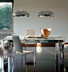 See more ideas about dining table pendant light, table pendant light, dining table. Two Pendant Lights On Chrome Dining Table Interior Design Ideas Ofdesign