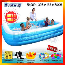 Maybe you would like to learn more about one of these? 305x183x56cm Bestway Every1 54009 Extra Large Inflatable Swimming Pool 3 Ring Rectangular Pool Kolam Renang æ¸¸æ³³æ±  Shopee Malaysia
