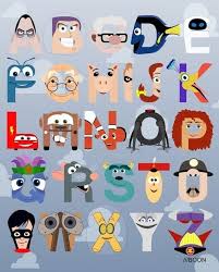 Pixar Alphabet Disney Alphabet Pixar Characters Disney Art