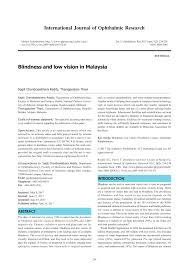 This week, hosts nancy and peter torpey speak with moses choo, executive director of the national council for the blind of malaysia about. Pdf Blindness And Low Vision In Malaysia Reddy Sc Et Al Blindness And Low Vision In Malaysia