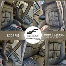 Mahindra Scorpio Thebeast In The Full Black Riviera Series Combination To Suit In The Interior With The Quality Of Branded Seat Ludhiana Car Seats Seat Covers
