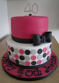 Pink Black Silver And White 40th Birthday Cake Paris Themed Cakes 40th Birthday Cakes Cool Cake Designs