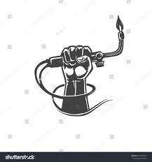 Hand Drawn Illustration Of A Welder Hand Holding Torch Can Be Used As A Design Element Of Emblem Ready To Print For T Welding Logo How To Draw Hands Welders