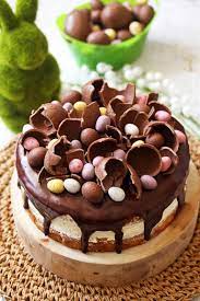 An Intensely Flavoured Hazelnut Cake With A Whipped White Chocolate Hazelnut Buttercream Topped With Leftover Easter Cake Recipes Easter Cakes Easter Dessert