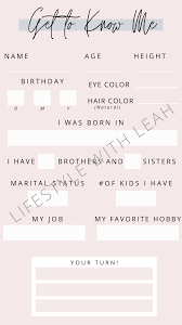 We did not find results for: Get To Know Me Pink Ig Story Template Lifestyle With Leah Story Template Instagram Story Template Get To Know Me