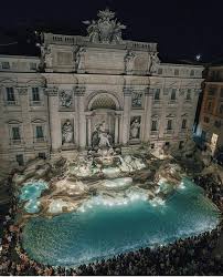 Trevi Fountain In Rome Beautiful At Night Trevi Fountain Trevi Fountain Rome Italy Photo
