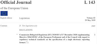 Publicações de 1999 até os dias atuais: Publicacion Oficial De Esef En El Diario Oficial De La Union Europea Xbrl