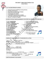 As introductions go, it's a solid one, capturing her. Rick Martin Feat Joss Stone The Best Thing About Me Is You Esl Worksheet By Nathhhfr