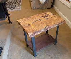 Live Edge End Table W Steel Legs Live Edge End Table Welding Table End Tables