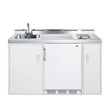 Shelf has a 250 pound capacity, shelves on rack adjust in 1 inch increments to accommodate various sized cookware 1. Summit C60elglass 60 All In One Combo Kitchen Refrigerator Freezer 2 Burner 2 Cabinet 120v