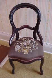 Balloon Back Chair W Needle Point Seat Chair Victorian Chair Chair Backs
