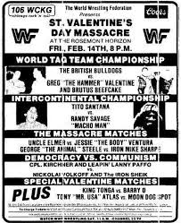 Valentine's day massacre, these issues would be settled (at least temporarily) with austin and mcmahon doing battle in a steel cage with the title shot hanging in so i fired up the wwe network and let it rip, and here are my revised thoughts on everything that is st. Til That 1999 Was Not The First Time Wwf Ran A St Valentine S Day Massacre Squaredcircle