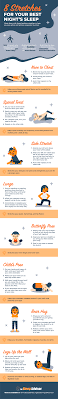 8 Stretches For Your Best Night S Sleep Sleep Advisor In 2020 Stretches Before Bed Fitness Infographic Healthy Sleep