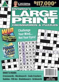 Crossword puzzles can be fun, challenging and educational. Lovatts Christine S Large Print 12 Month Subscription 6000000023705 Booktopia