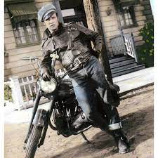 Fashion Johnnystrabler Marlonbrando Blackjacket Leather Lifestyle Designer Clothing Movie Marlon Brando History Of Jeans Triumph Motorbikes