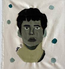 Buzz Off! That's My Pomegranate” Hand-built buff clay, underglaze, glaze