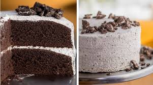 Using black cocoa for the batter gives the cake that dark oreo color, and the stark white marshmallow glaze mimics the cream filling. Oreo Cake Dinner Then Dessert