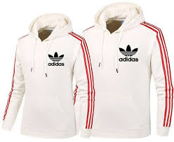 Adidas帽t 衣袖條紋小三葉草logo印花情侶款帽t 三色選 Adidas Jacket Athletic Jacket Jackets