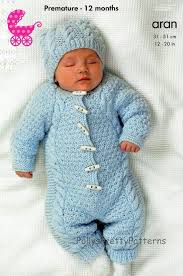 Check out our pram suit knitted selection for the very best in unique or custom, handmade pieces from our shops. Pdf Knitting Pattern For An Aran Knit Baby Onsie Or Hooded All In One Suit Coat Hat P Baby Knitting Patterns Baby Boy Knitting Baby Knitting Patterns Free
