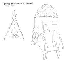 Pongal coloring pages 10 free printable rangoli coloring pages for kids. Mattu Pongal Celebration Coloring Page