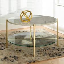 Or match with same collection round side table# 92318 & end table# 92218. Walker Edison Furniture Company 32 In White Gold Medium Round Faux Marble Coffee Table With Shelf Hdf32srdctmgd The Home Depot