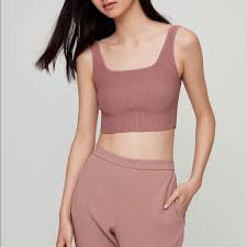The babaton arjun knit top is a textured cropped tank top. Aritzia Tops Aritzia Arjun Knit Top In Mauve Earth Poshmark