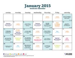 fresh start january beginner workout calendar