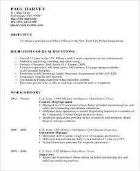 Free 9 Sample Police Resume Templates In Ms Word Pdf