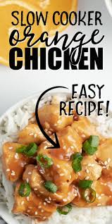 This Crockpot Orange Chicken Is A Takeout Copycat That S Easy To Make At Home It S Irresis Orange Chicken Crock Pot Orange Chicken Slow Cooker Chicken Healthy