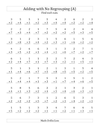 100 Single Digit Addition Questions With No Regrouping A Math Fact Worksheets Math Addition Worksheets Addition Worksheets