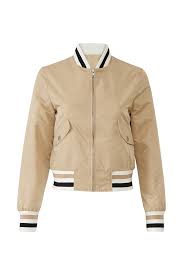 Samantha Sipos Stripe Rib Knit Bomber Jacket Bomber Jacket Jackets Jackets For Women
