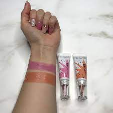 It was fairly balanced between pink and . Flower Blush Bomb Flower Beauty Beauty Swatch